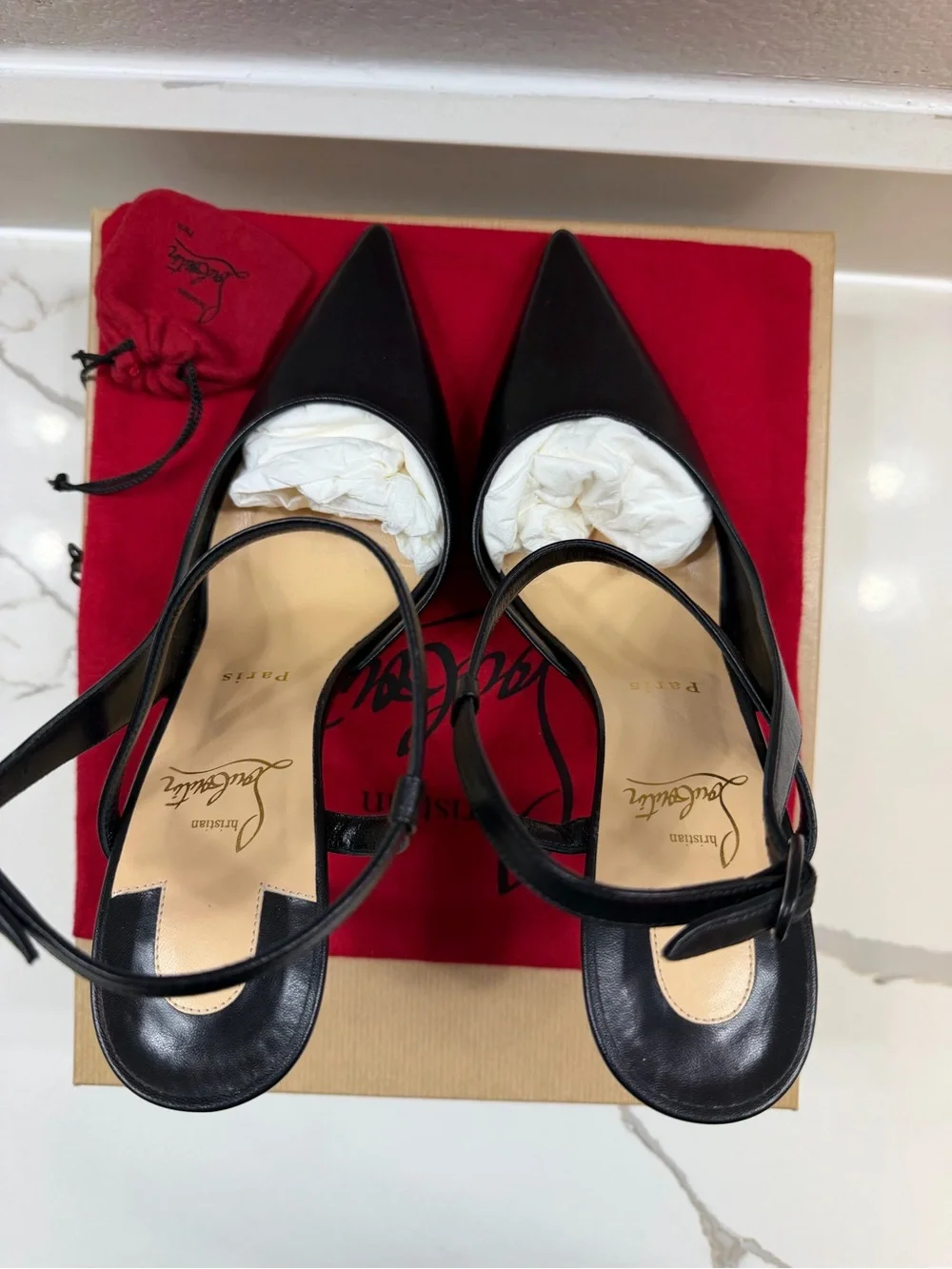 Christian Louboutin Jenlove 100mm Black Kid Leather Pumps – Brand New
